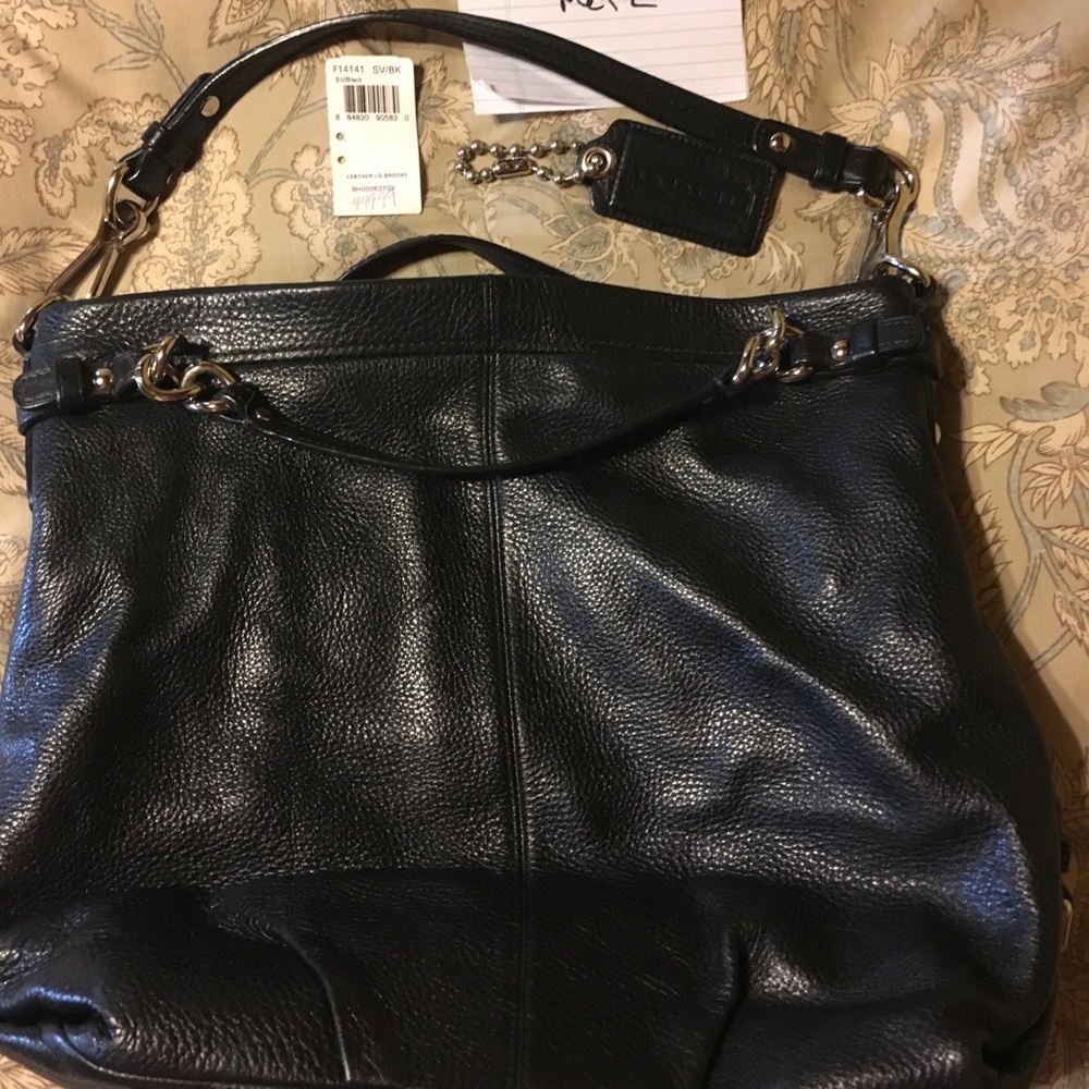 Coach black leather bag